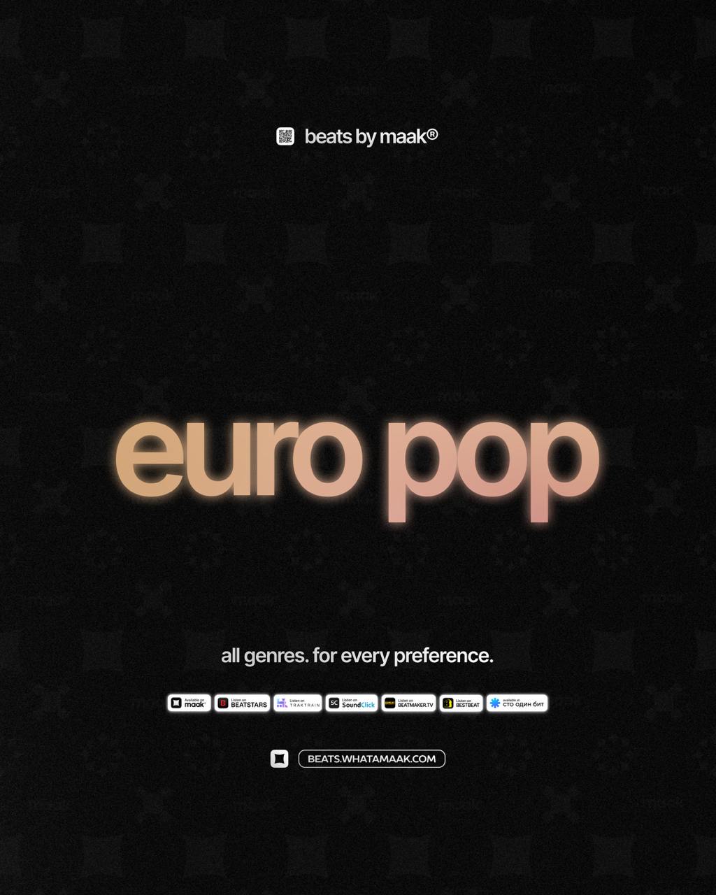 🎵 «Euro Pop биты» ╳ от maak®ℹ️ В нашем каталоге более 400 различных аранжировок, в самых популярных жанрах, на любой вкус и предпочтения | Сетка — социальная сеть от hh.ru