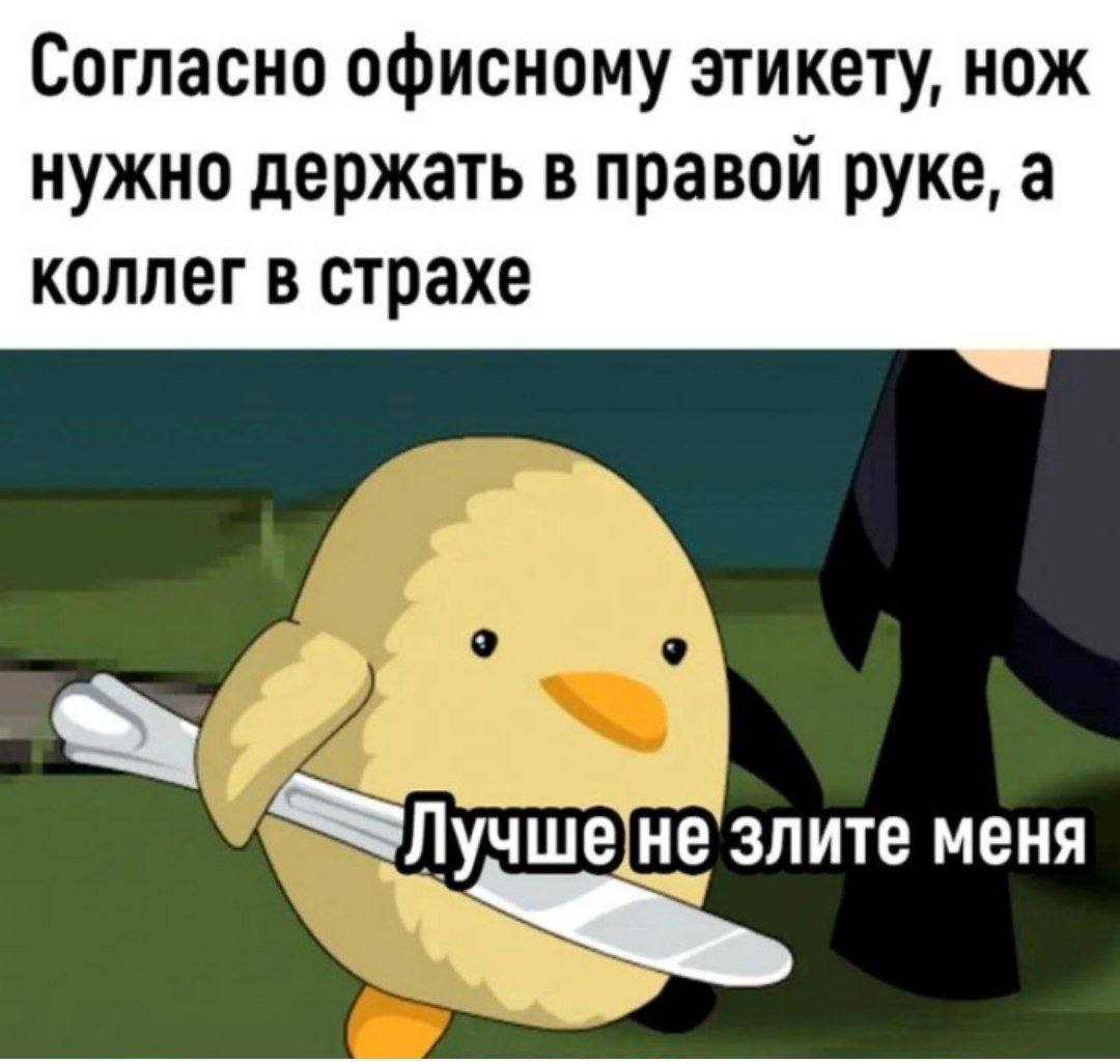 У нас с коллегами есть традиция мемов перед выходными
в офисном чате.
Прислали забавное 😅 | Сетка — социальная сеть от hh.ru