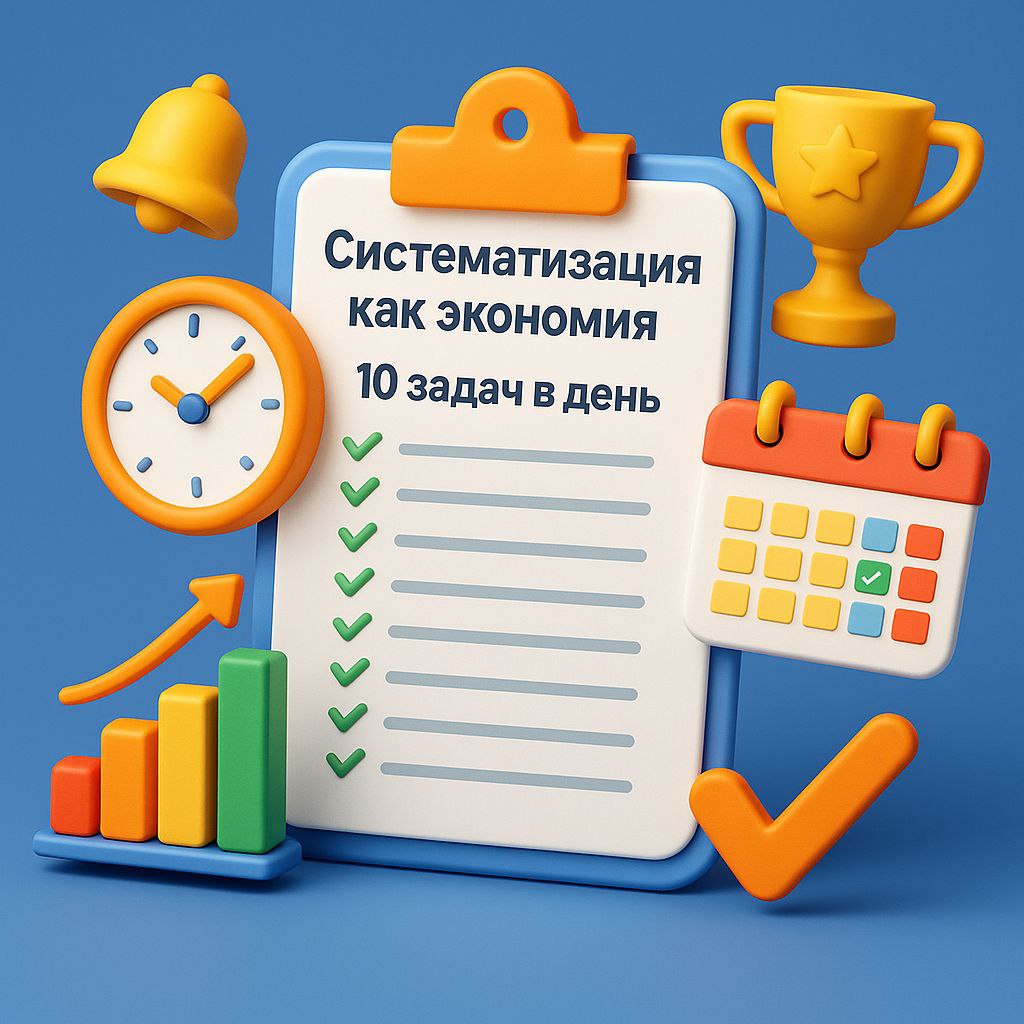 🧩 Систематизация как экономия
Как избавиться от 10 лишних задач в день — без потерь, с пользой
«Если вы начинаете день с “потушить срочное”, а заканчиваете на автопилоте —
вы не управляете бизнесом | Сетка — социальная сеть от hh.ru