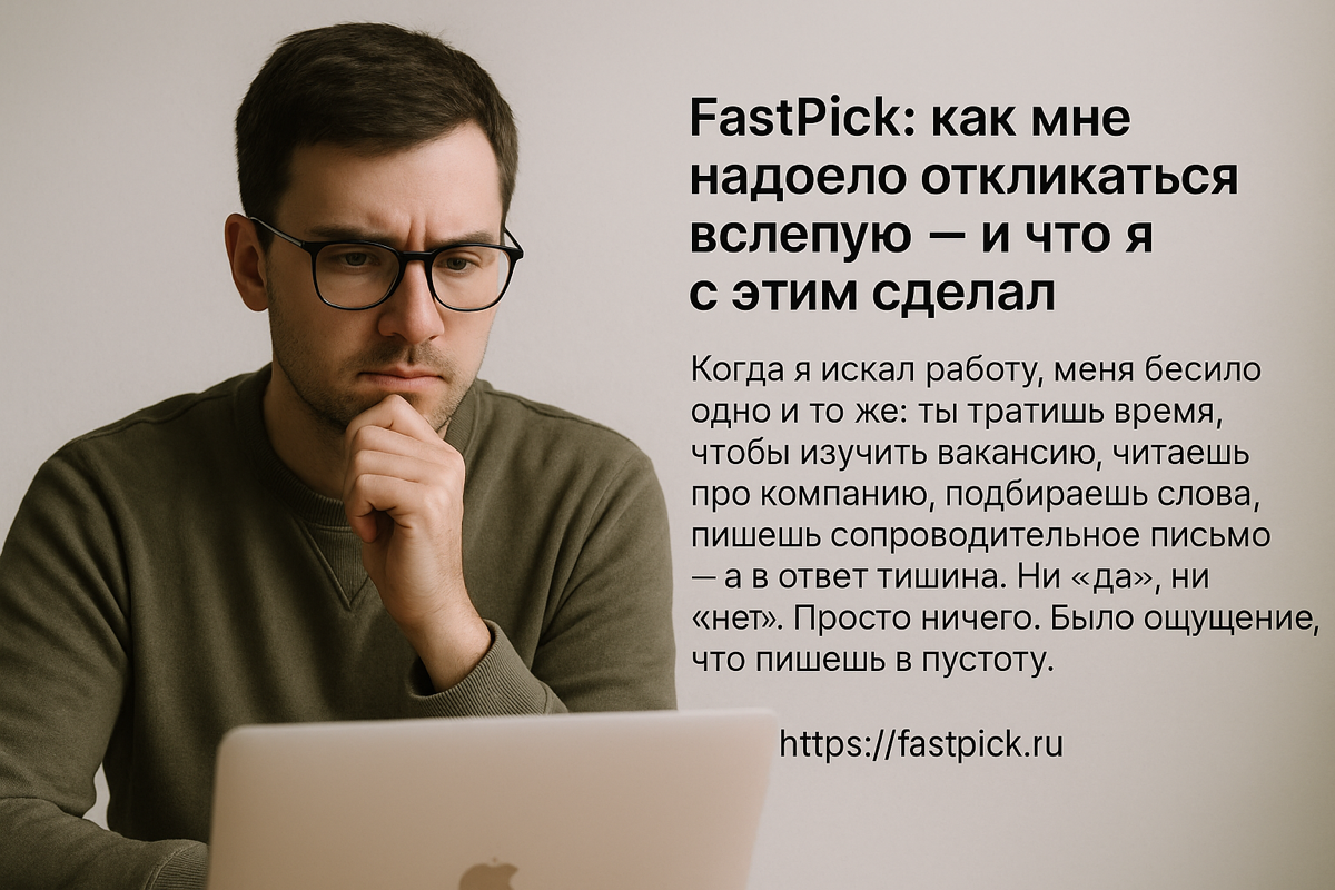 FastPick: как мне надоело откликаться в пустоту | Сетка — социальная сеть от hh.ru