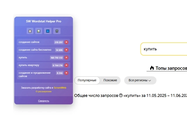 Представляем наше новое расширение для Яндекс.Вордстат! | Сетка — социальная сеть от hh.ru