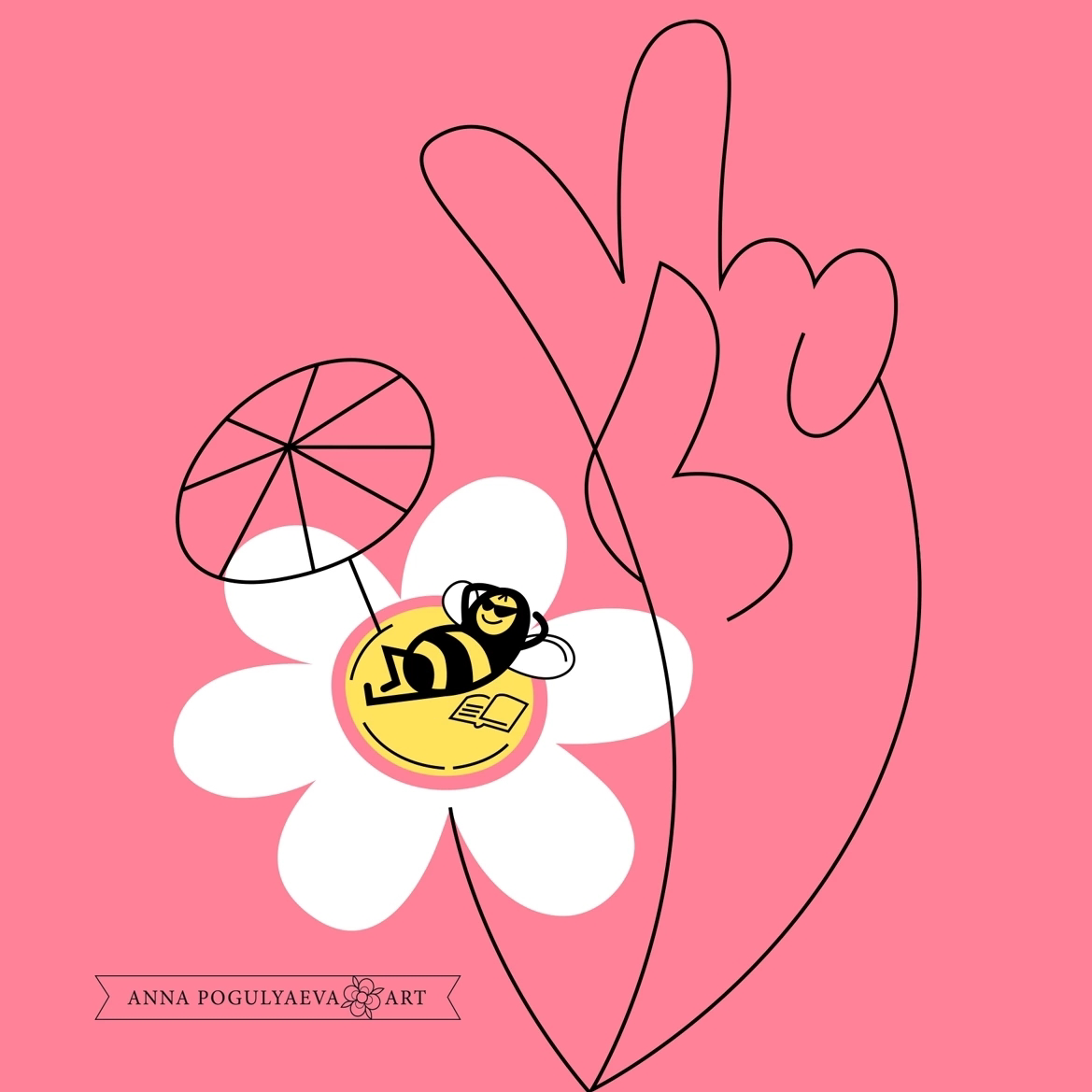 Шмели и ромашки. Летний принт для ткани, мерса, аксессуаров | Сетка — социальная сеть от hh.ru