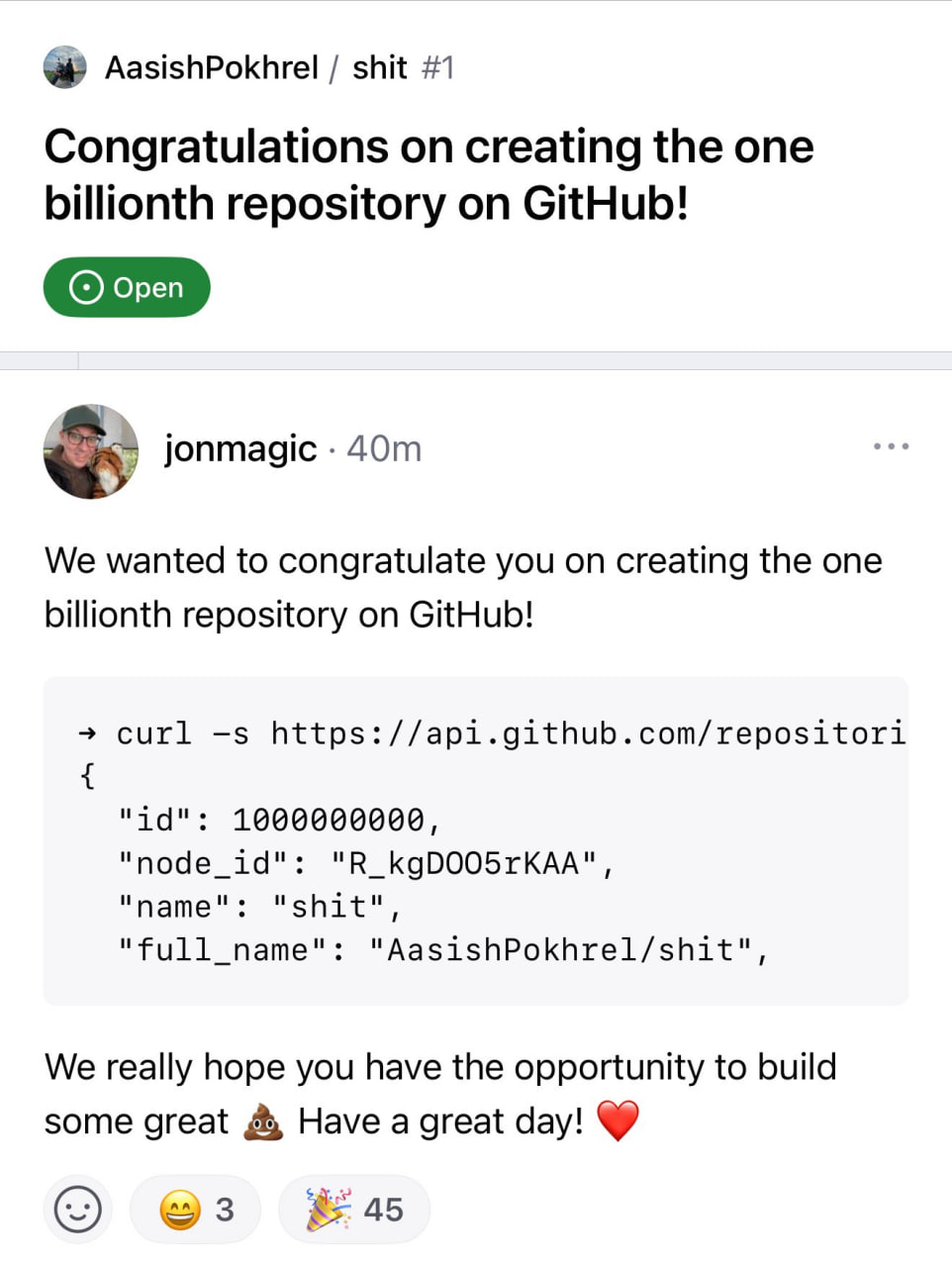 Недавно на GitHub был праздник великий - завели миллиардный репозиторий. Но, как обычно, случился интернет и особо сильно решили не отмечать | Сетка — социальная сеть от hh.ru