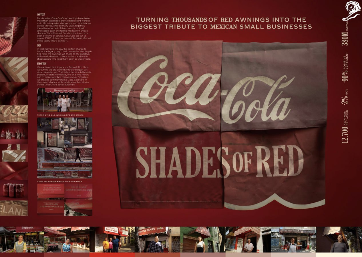 Кейс Coca-Cola – «Shades of Red», разработанный агентством David Madrid, также был награждён Золотым Львом | Сетка — социальная сеть от hh.ru