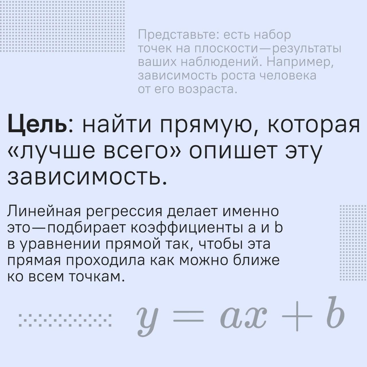 Как найти прямую в шуме?
На канале много новичков, и немало из вас только начинает свой путь в ML/аналитике. Поэтому иногда буду выкладывать вечную базу: ее важно знать и не лишним будет повторить | Сетка — социальная сеть от hh.ru