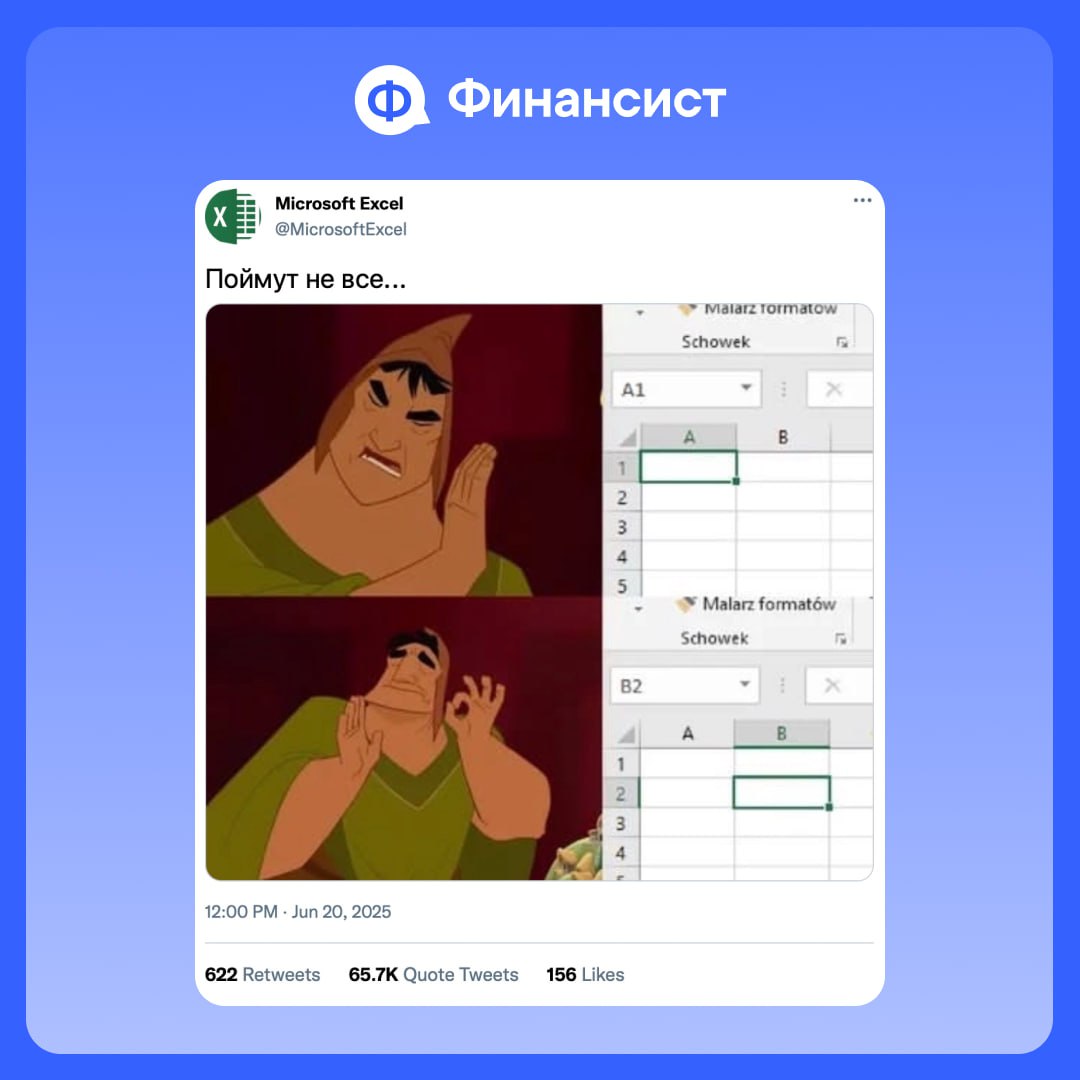 😅 Мы наткнулись на аккаунт Excel, который делится тем, что чувствует, когда вы:
🔘 собираете отчёты в 47 вкладках;
🔘 забываете протянуть формулу;
🔘 вручную сводите цифры по 8 юрлицам, у которых по 5 от... | Сетка — социальная сеть от hh.ru