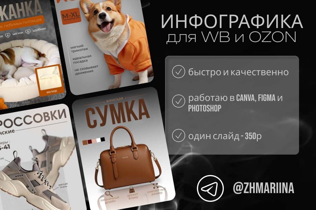 🔥 Инфографика, которая говорит за вас🔥
Привет! Я — Марина, делаю инфографику, которая увеличивает клики, просмотры и доверие на маркетплейсах | Сетка — социальная сеть от hh.ru