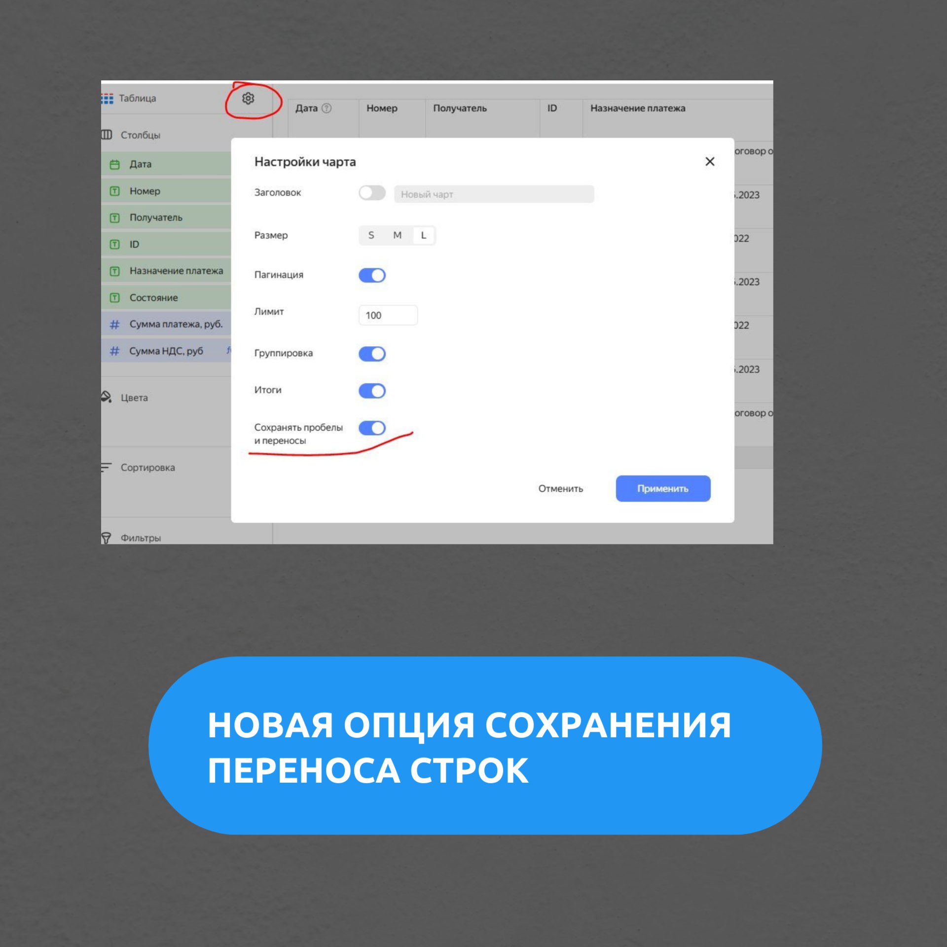 🆕 В DataLens появилась еще одна новая и полезная опция - возможность сохранять перенос строк и пробелы | Сетка — социальная сеть от hh.ru