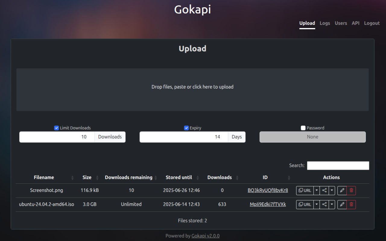 https://github.com/Forceu/Gokapi
Self hosted решение для обмена файлами | Сетка — социальная сеть от hh.ru