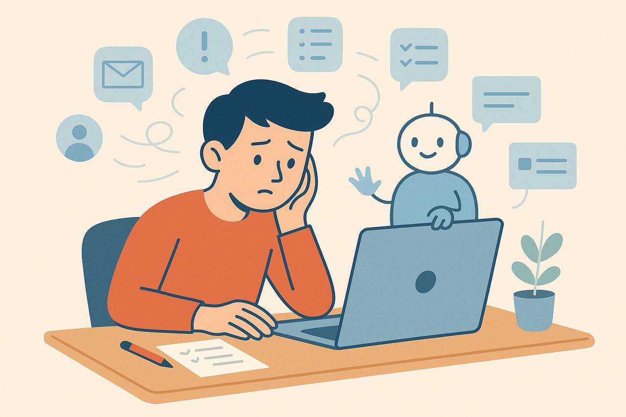Усталость от принятия решений — реальна
Каждый день: “Кому ответить?”, “Что приоритизировать?”, “Как вежливо отказать?”, “Как начать это чёртово письмо?”
🧠 Мозг забивается не от больших задач, а от со... | Сетка — социальная сеть от hh.ru