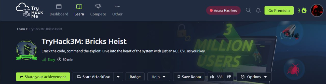 Мой первый write-up, обычно просто делал заметки для себя
TryHackMe -TryHack3M: Bricks Heist Write-up
https://devopslife.ru/2025/06/25/tryhackme-tryhack3m-bricks-heist-write-up/ | Сетка — социальная сеть от hh.ru