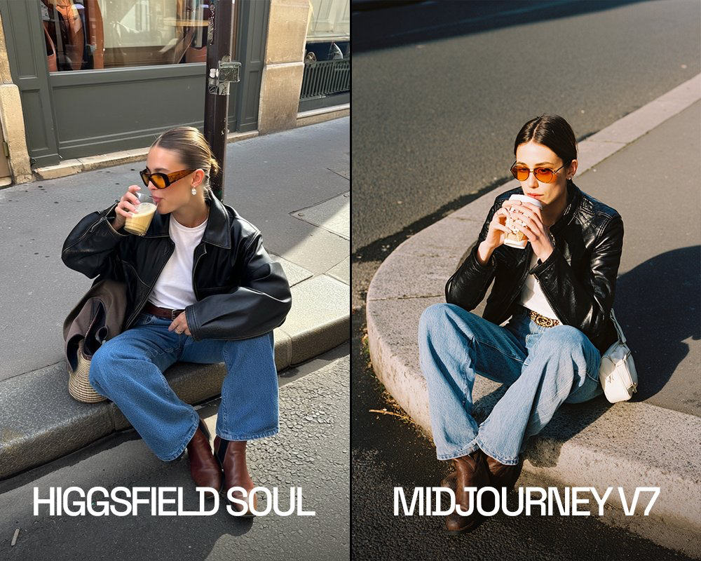 • Higgsfield выпустили свой фотореалистичный генератор изображений Higgsfield Soul
Маркетинговая кампания построена на “битве” против Midjourney v7, а результат совсем неплох: фотки получаются очень ж... | Сетка — социальная сеть от hh.ru