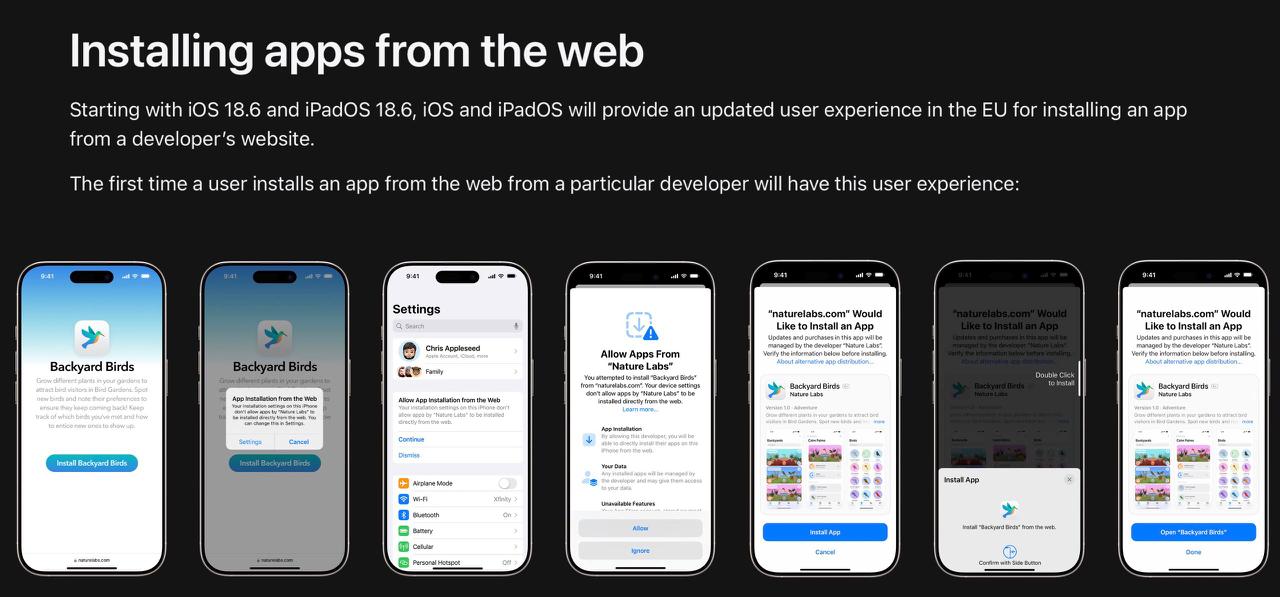 Важные обновления грядут для пользователей iOS и iPadOS в Европейском Союзе. Компания Apple анонсировала внедрение новых инструментов и интерфейсов для установки приложений, минуя App Store | Сетка — социальная сеть от hh.ru