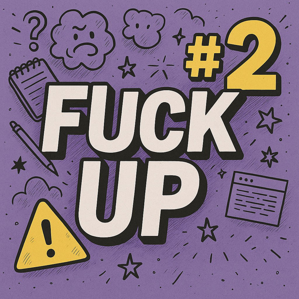 Fuck UP №2🔥
Анонимная история от подписчицы.
Продолжаем рубрику про факапы.
В первом посте я рассказывал, что ошибки — это нормально.
Особенно если они двигают нас в сторону взросления и системности | Сетка — социальная сеть от hh.ru