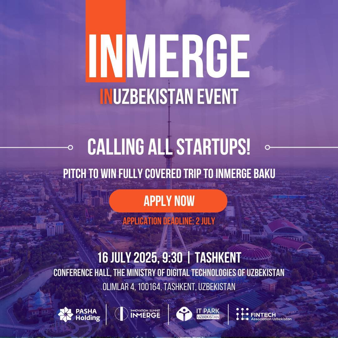 Финтех-стартапы Ташкента приглашают на INMerge
16 июля в Ташкенте пройдет встреча финтех-стартапов, инвесторов и экспертов из Центральной Азии, Кавказа и MENA | Сетка — социальная сеть от hh.ru