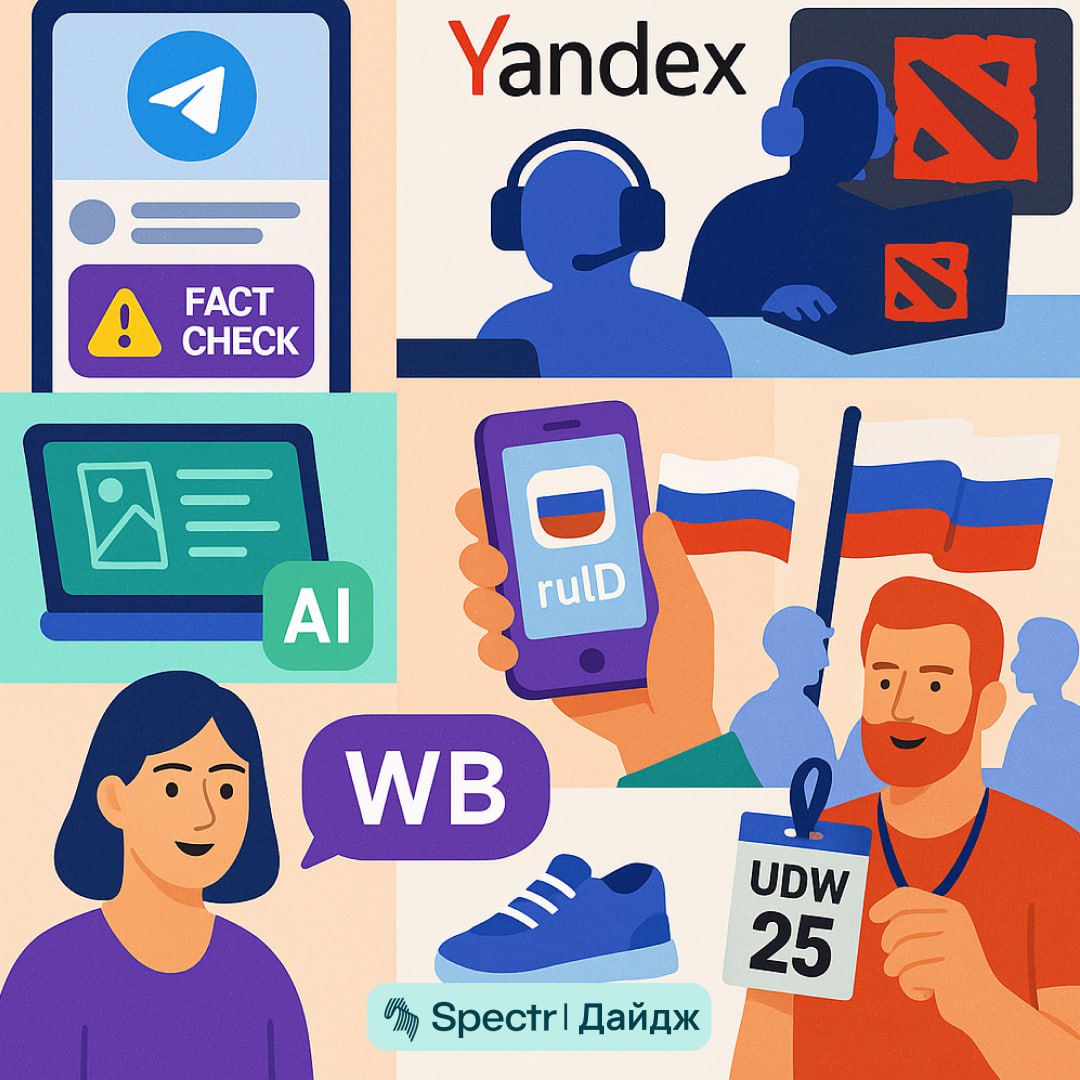 Функция фактчекинга, персональный ИИ-консультант по поиску товаров и конференция UDW 2025 от Spectr: IT-дайджест с 23 по 29 июня
— Telegram тестирует встроенную функцию проверки фактов | Сетка — социальная сеть от hh.ru