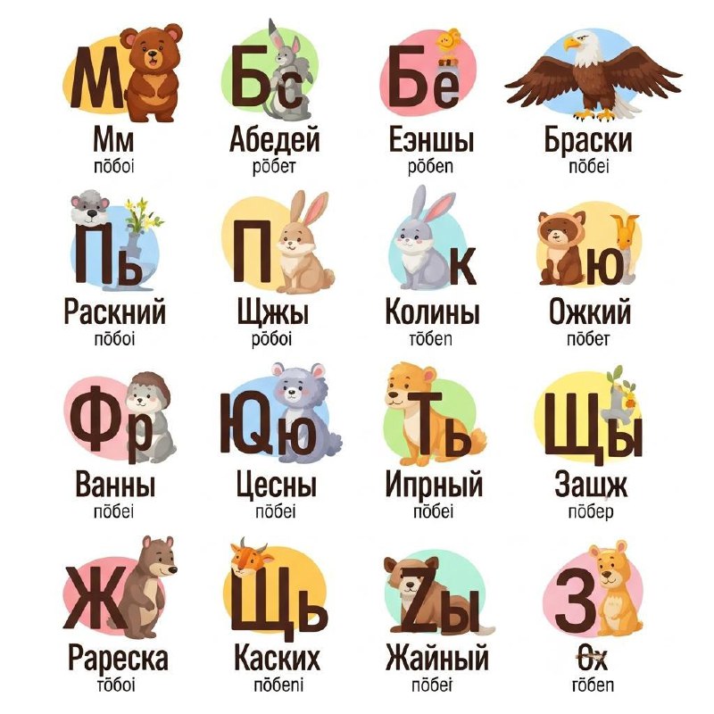 Какую же красоту выдают нейронки, если попросить сгенерировать детскую азбуку
Ну вообще, если не вглядываться в каждую букву, то вполне миленько 😵‍💫 | Сетка — социальная сеть от hh.ru