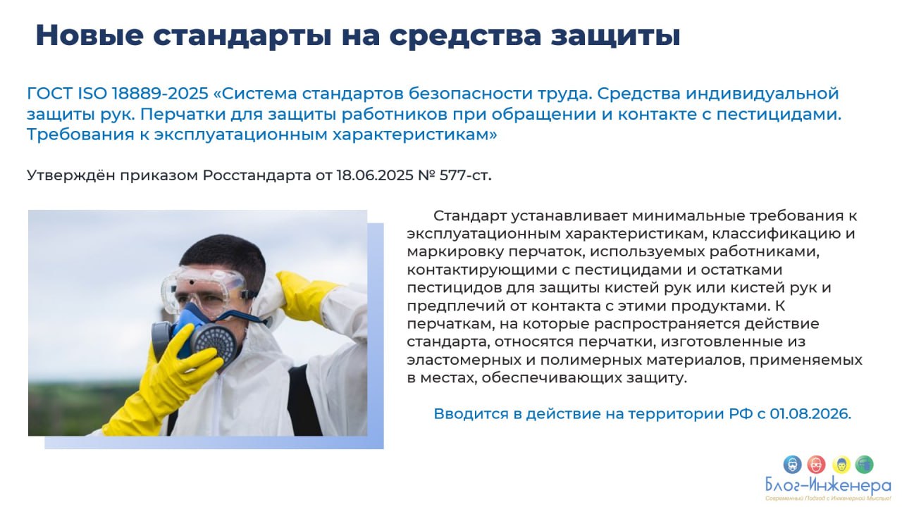 📌 Утверждены новые межгосударственные стандарты безопасности труда на СИЗы
🖐 СИЗ рук
✅ ГОСТ ISO 18889-2025 «Система стандартов безопасности труда. Средства индивидуальной защиты рук | Сетка — социальная сеть от hh.ru