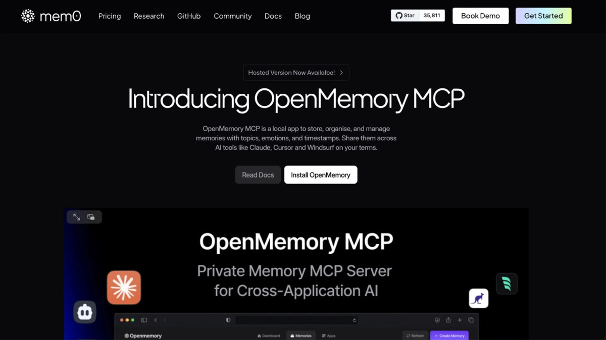 💎 Полезные новые MCP-инструменты для вайбкодинга или разработки ИИ-сервисов
1) OpenMemoryMCP
Позволяет качественно управлять долгосрочной памятью ИИ-агентов | Сетка — социальная сеть от hh.ru