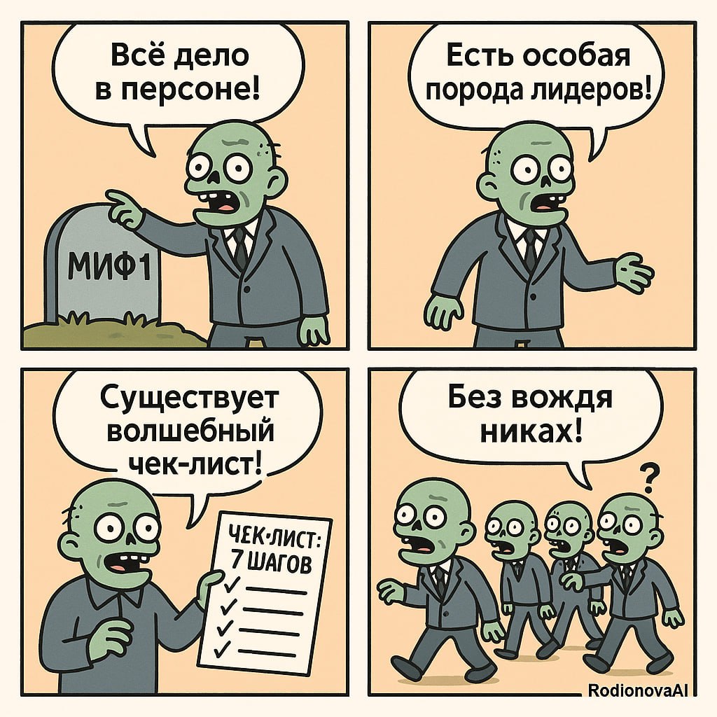 🧟‍♂️ «Зомби-лидерство»: восемь мёртвых идей, которые всё ещё ходят среди нас
Исследователи S. Haslam, M. Alvesson и S | Сетка — социальная сеть от hh.ru