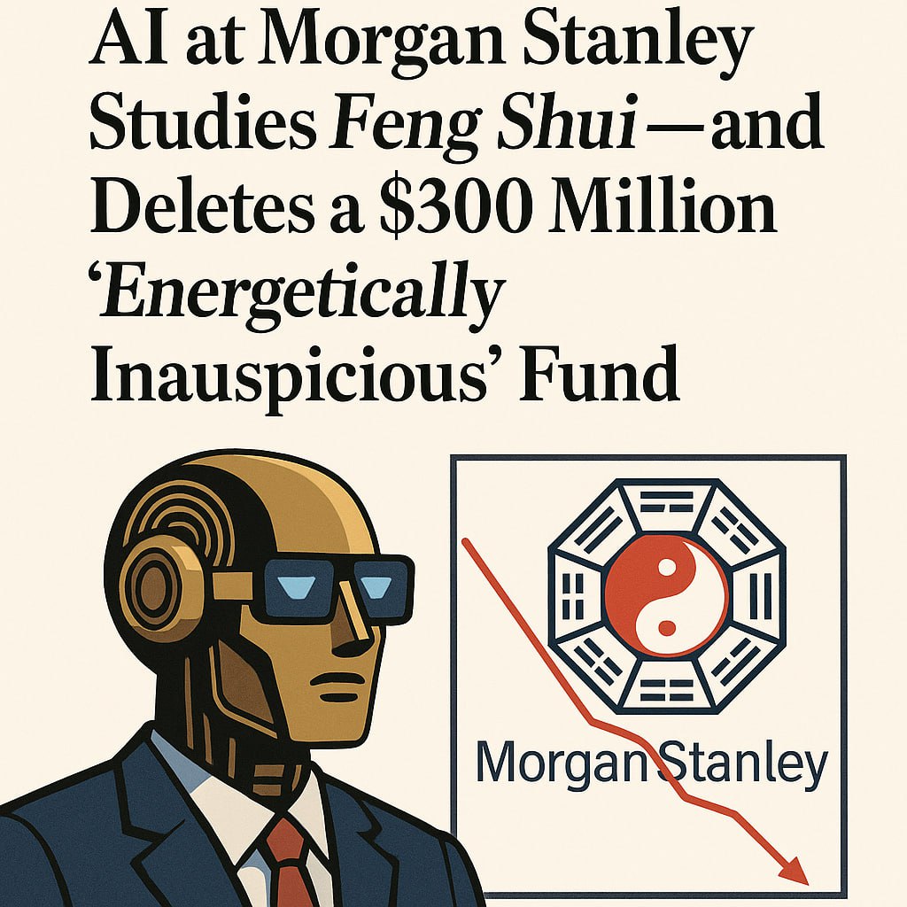 🧧ИИ в Morgan Stanley изучил фэншуй — и сжёг $300 млн фонд за «бирюзовый в юго-западном»
Нью-Йорк. Лето 2025 | Сетка — социальная сеть от hh.ru