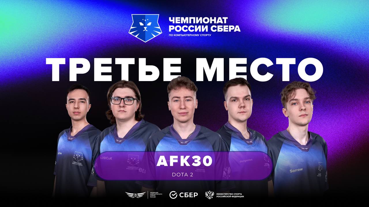 🏆 AFK30 — бронзовые призёры Чемпионата России Сбера по Dota 2!
В долгой и упорной борьбе московские спортсмены одолели Prime Time (Москва) и заняли третье место чемпионата 🥉
Следом смотрим финал между... | Сетка — социальная сеть от hh.ru