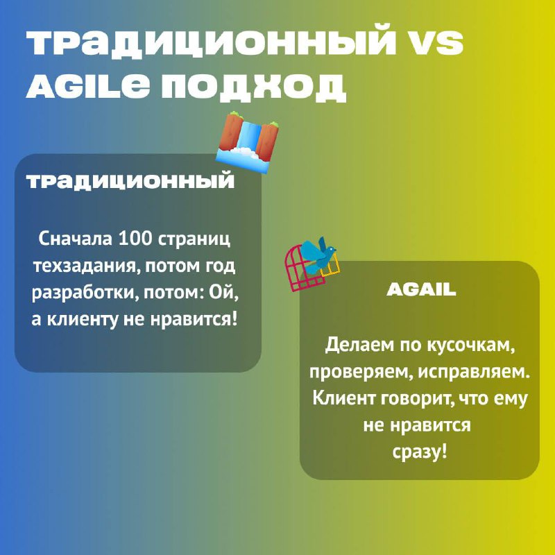 Agile vs Водопад — в чем разница? 🚀🌊
«Сначала полгода планов, потом год разработки, потом — «Ой, а рынок уже не тот!»
«Требования поменялись? Извините, это не по ТЗ…»
«Сначала все документы, потом хот... | Сетка — социальная сеть от hh.ru