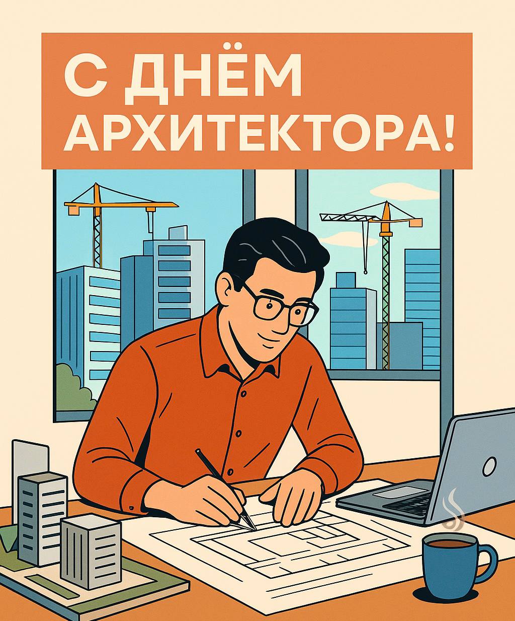 🏛 С Днём архитектора!
Поздравляем тех, кто умеет видеть здание, когда его ещё нет.
Кто держит в голове идею, планировки, фасад, нормы, заказчика и эстетику — одновременно | Сетка — социальная сеть от hh.ru