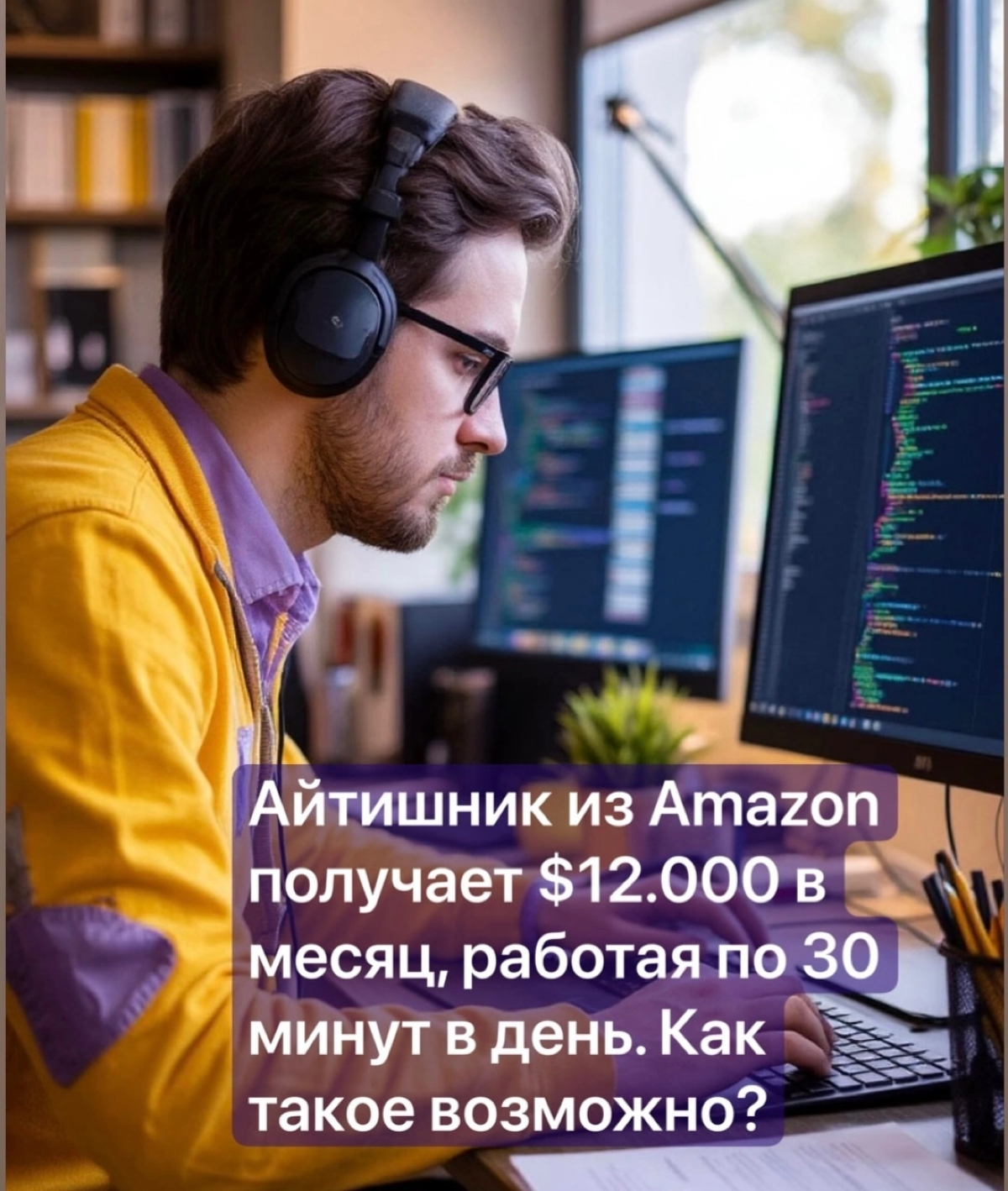 Работать 30 мин в день и получать 12 000$. Возможно? | Сетка — социальная сеть от hh.ru