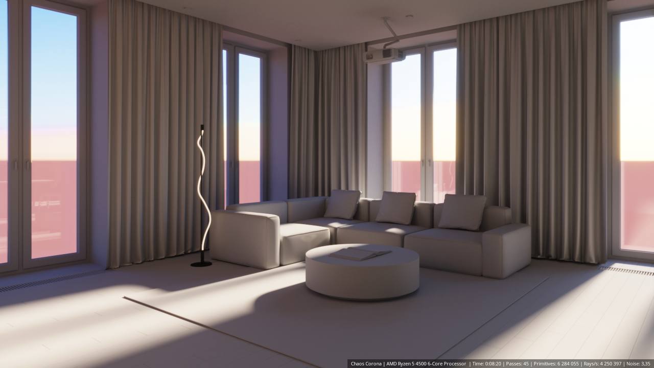 Продолжаю сборку 3D-визуализации. 🌆
Основные этапы:
✅ Камеры расставлены.
✅ Свет настроен (день/вечер).
➡️ Осталось: накинуть текстуры + добавить фон | Сетка — социальная сеть от hh.ru