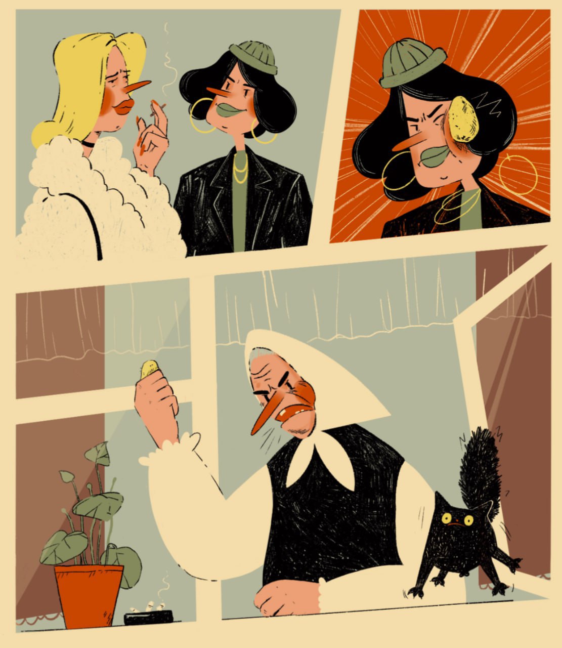 К посту выше хочу повторить про комикс о гангста-бабке (однозначно самый крутой супергерой)
Весь проект по ссылке
Автор: Полина Чадаева
#русскийдиджиталарт | Сетка — социальная сеть от hh.ru