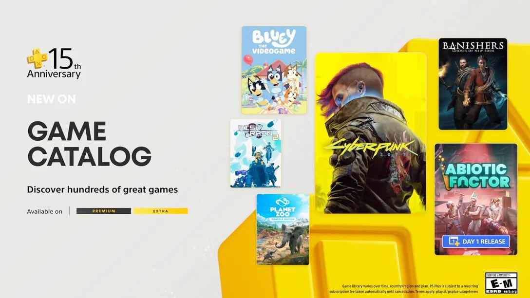 15 июля в подписку PS Plus Extra добавят:
• Cyberpunk 2077 (доступен уже сегодня)
• Abiotic Factor (только с 22 июля)
• Banishers: Ghosts of New Eden
• Bluey: The Videogame
• Planet Zoo
• Risk of Rain... | Сетка — социальная сеть от hh.ru
