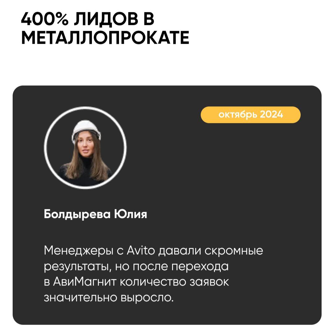 Кейсы лучше всего показывают результаты нашей работы!
Привет, коллеги.
Делюсь очередным успешным кейсом нашего рекламного агентства 😊
Сегодня расскажу про продвижение металлопроката на Авито | Сетка — социальная сеть от hh.ru