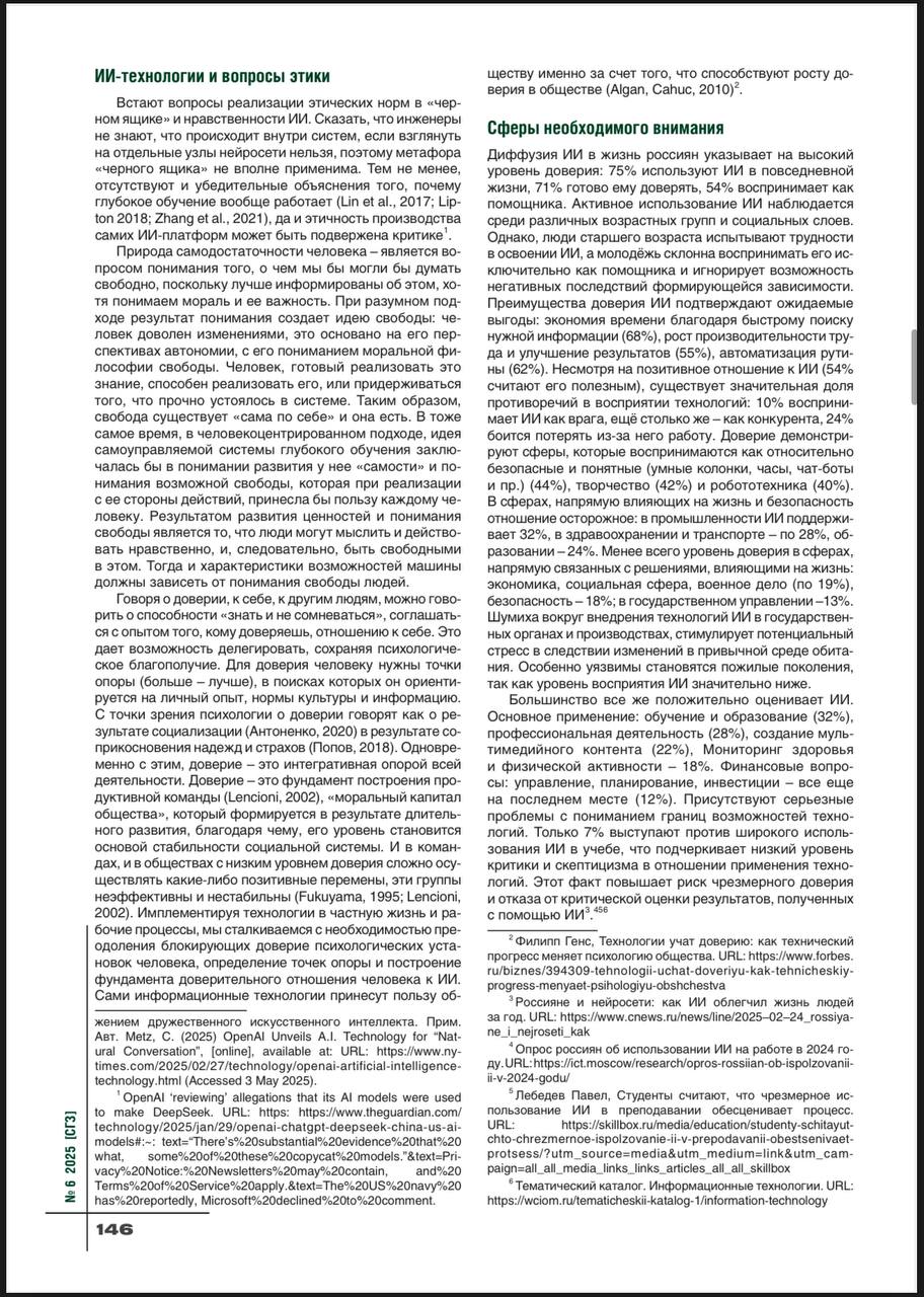 В начале неделе статью о доверии ИИ опубликовали в соц.журнале | Сетка — социальная сеть от hh.ru