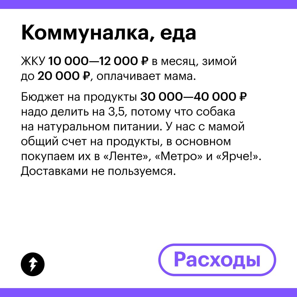 Доходы и траты 2D-художницы
Художница в студии мультимедийных продуктов из Воронежа рассказала, как ведет бюджет и на что тратит зарплату 51 700 ₽ | Сетка — социальная сеть от hh.ru