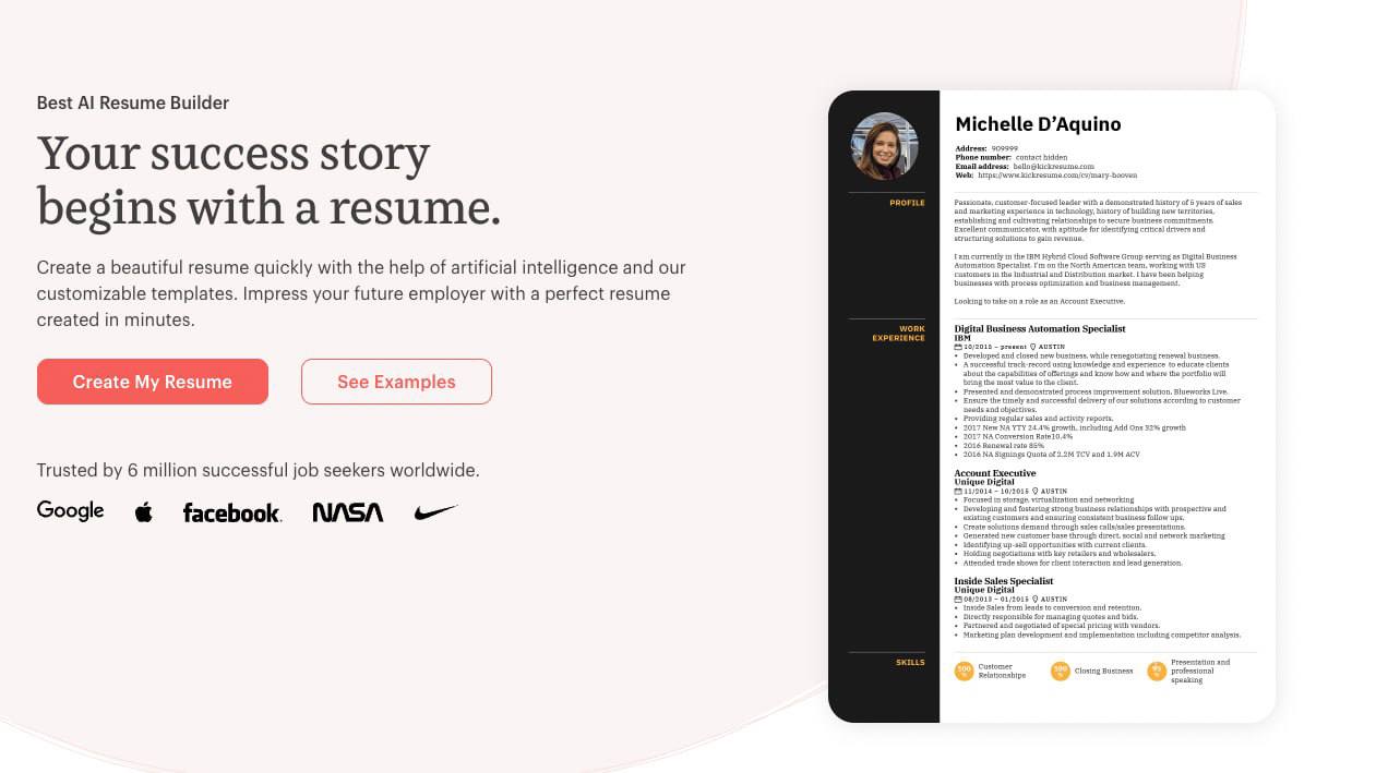 Нейронка сгенерит для вас ИДЕАЛЬНОЕ резюме под ЛЮБУЮ вакансию: Kickresume выпустила мегатулзу.
• Резюме, а также сопроводительное письмо возможно сгенерировать с нуля всего за секунды | Сетка — социальная сеть от hh.ru