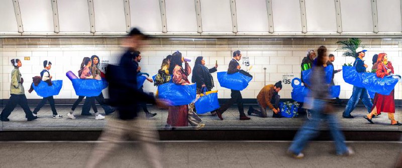 В 2023 году IKEA разместила 19-метровую сумку Frakta в центре Лондона на Оксфорд-стрит | Сетка — социальная сеть от hh.ru