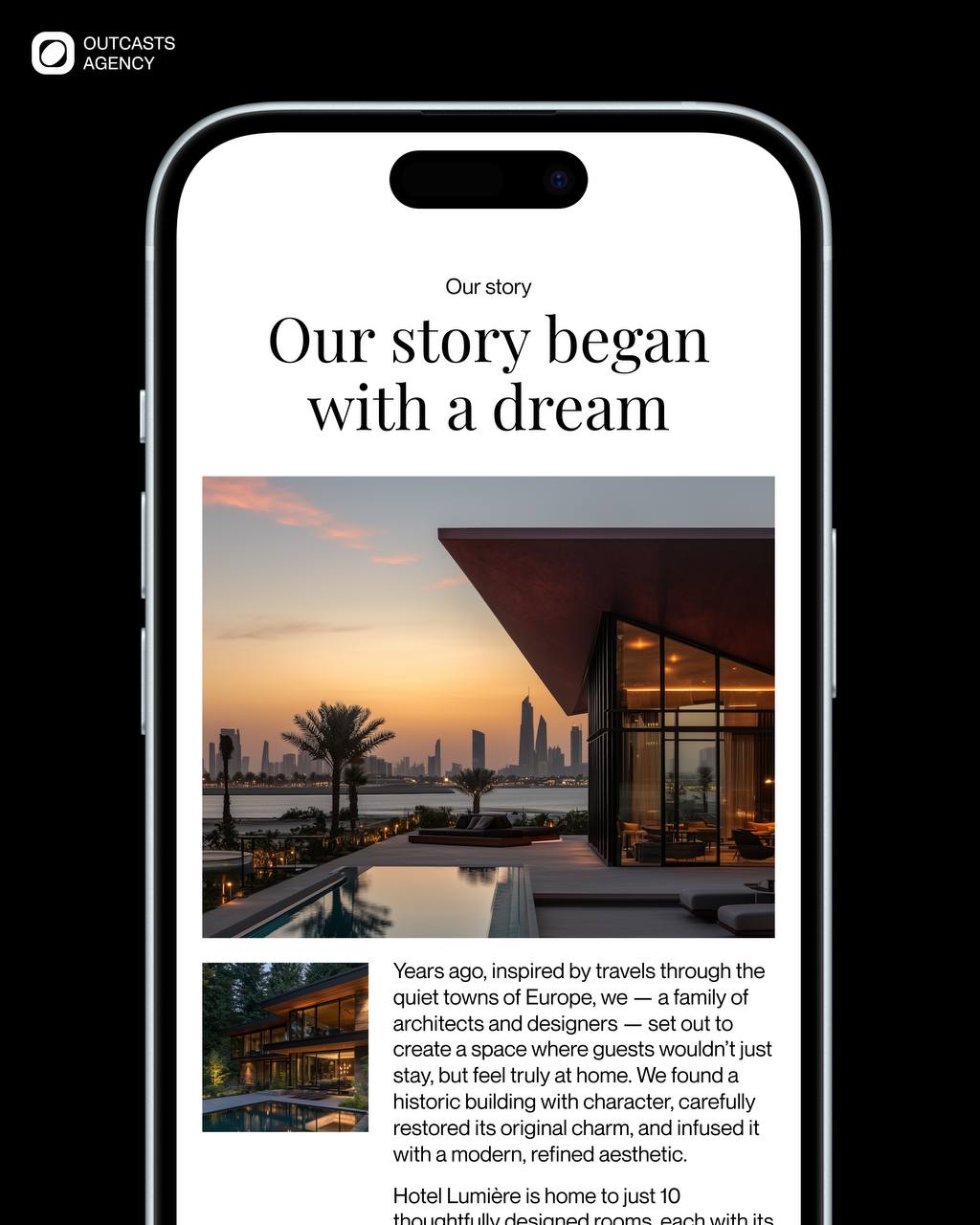 Корпоративный сайт для Hotel Lumière
Мы разработали сайт для Hotel Lumière — бутик-отеля, в котором сочетаются архитектурная простота, тактильность и свет | Сетка — социальная сеть от hh.ru