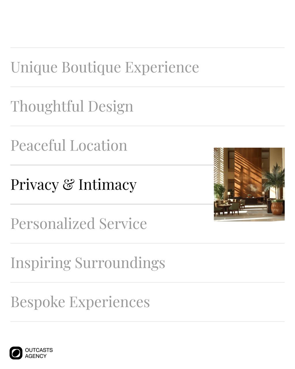 Корпоративный сайт для Hotel Lumière
Мы разработали сайт для Hotel Lumière — бутик-отеля, в котором сочетаются архитектурная простота, тактильность и свет | Сетка — социальная сеть от hh.ru