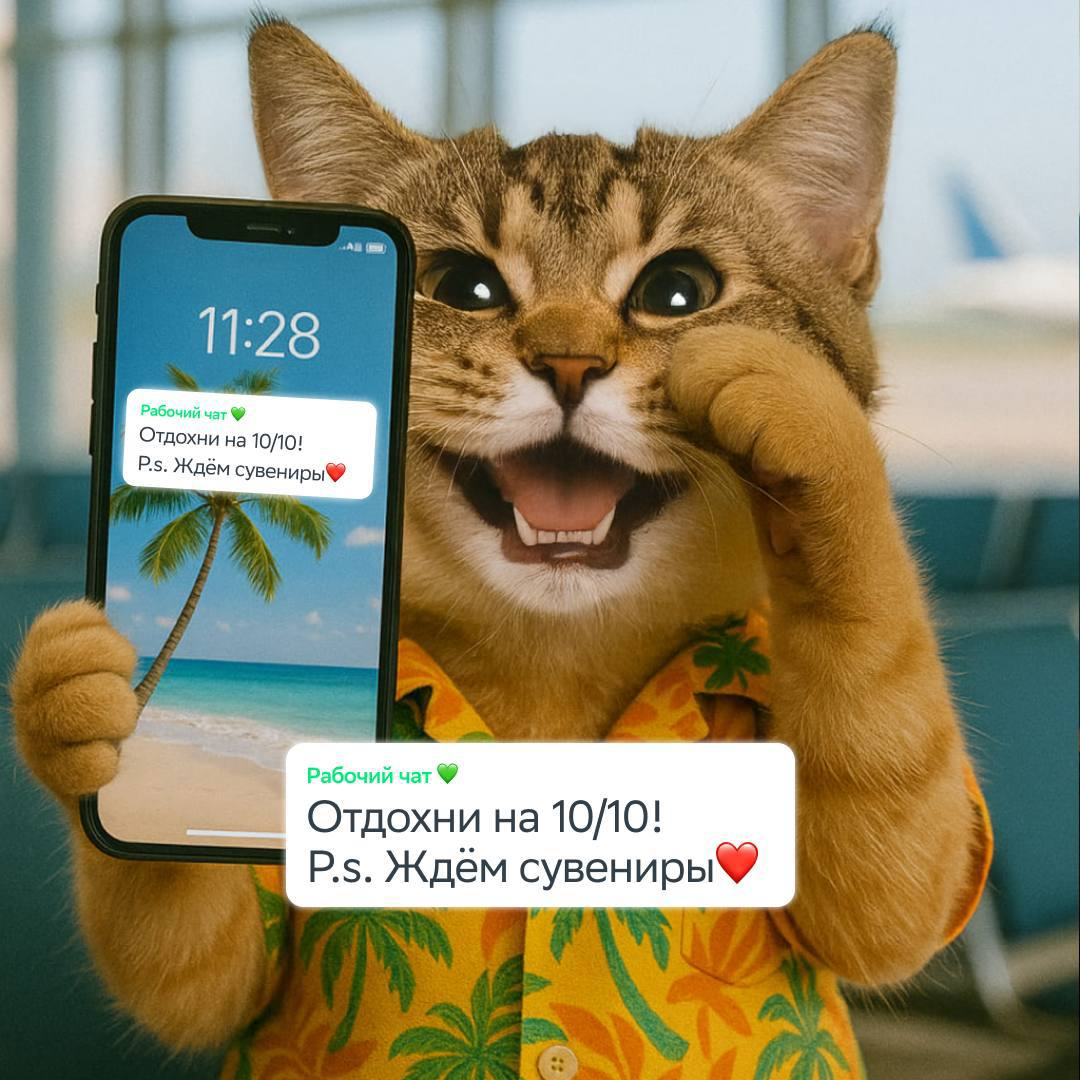 То самое уведомление из рабочего чата, когда начался отпуск…
Ставь лайк, если оценил финал истории! | Сетка — социальная сеть от hh.ru