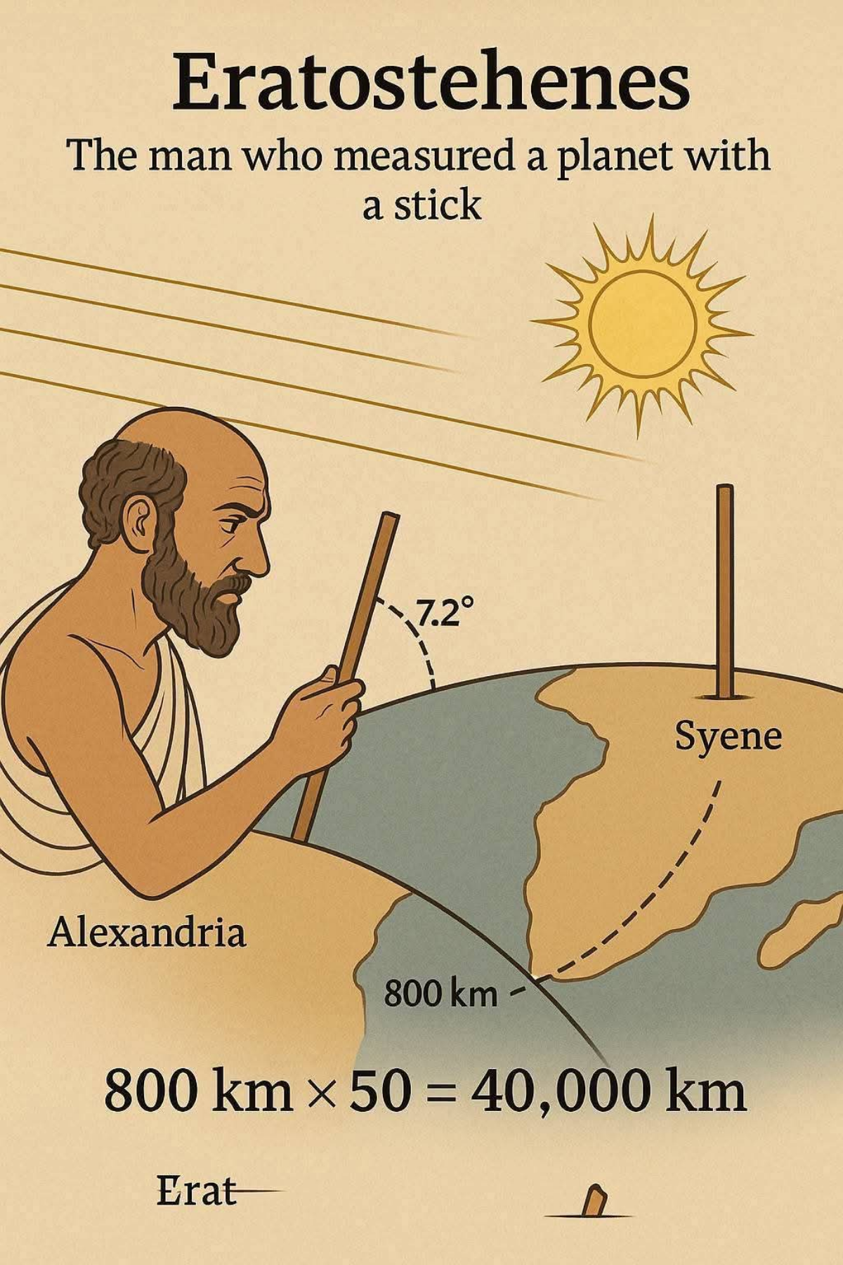 Более 2200 лет назад один человек измерял Землю — используя только палку, тени и свой разум.
В III веке до н. э | Сетка — социальная сеть от hh.ru