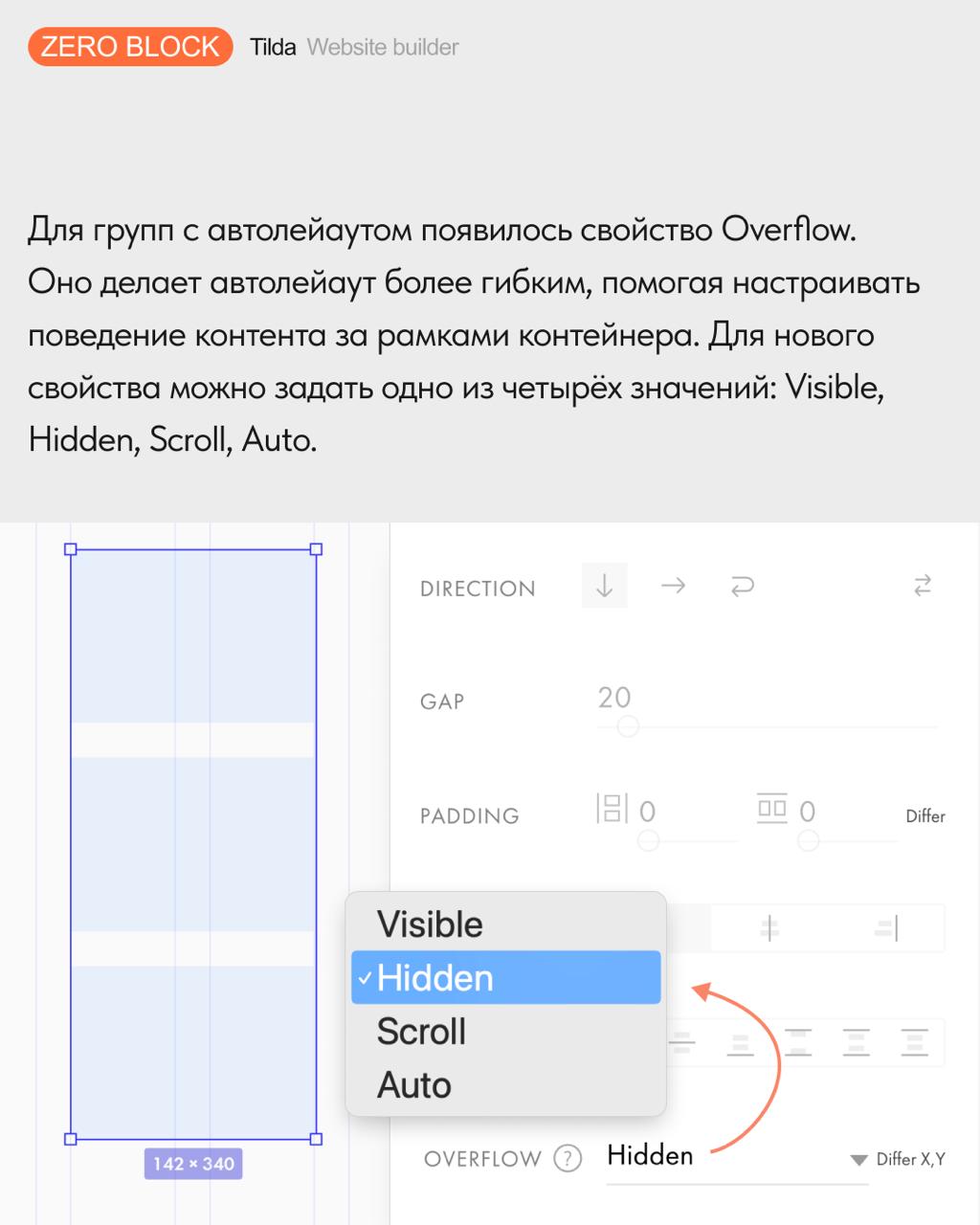 🔨🔧 Overflow для скрытия контента за пределами автолейаута
Для групп с автолейаутом появилось свойство Overflow | Сетка — социальная сеть от hh.ru