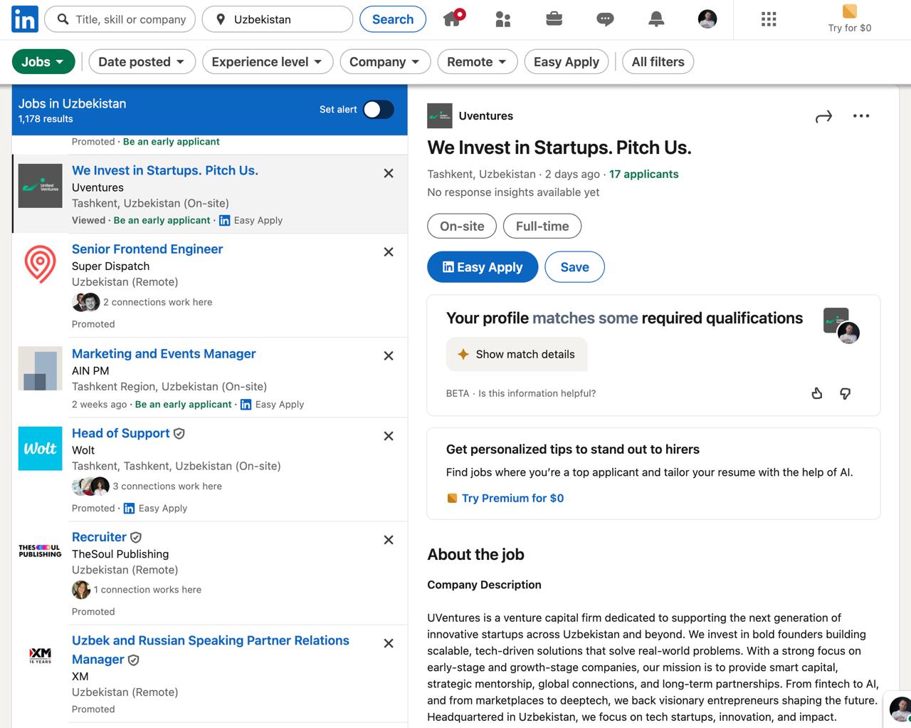 У United Ventures очень интересный подход к поиску стартапов для инвестирования. Коллеги решили обойти алгоритмы LinkedIn и разместили объявление в разделе вакансий | Сетка — социальная сеть от hh.ru