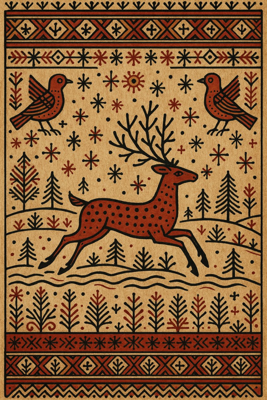 🎨 Древнерусская магия в нейросетях: Промпт в стиле Мезенской росписи
Хотите создавать арты с душой русского Севера? Этот промпт — настоящая машина времени | Сетка — социальная сеть от hh.ru