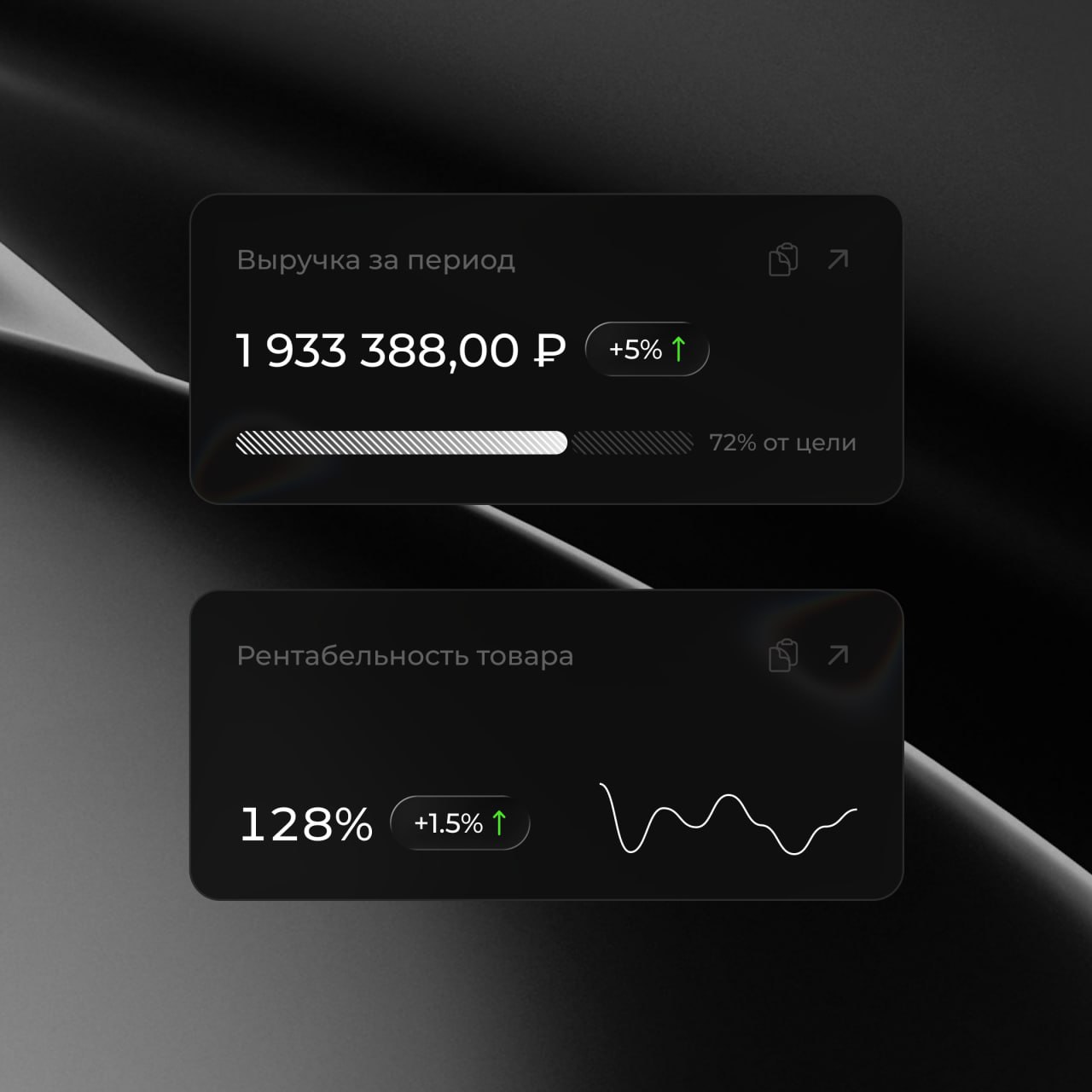 Тестирую логику виджетов для нового проекта.
Выручка, рентабельность, мелкие графики, прогресс.
Главное чтобы глазами быстро считывалось. | Сетка — социальная сеть от hh.ru