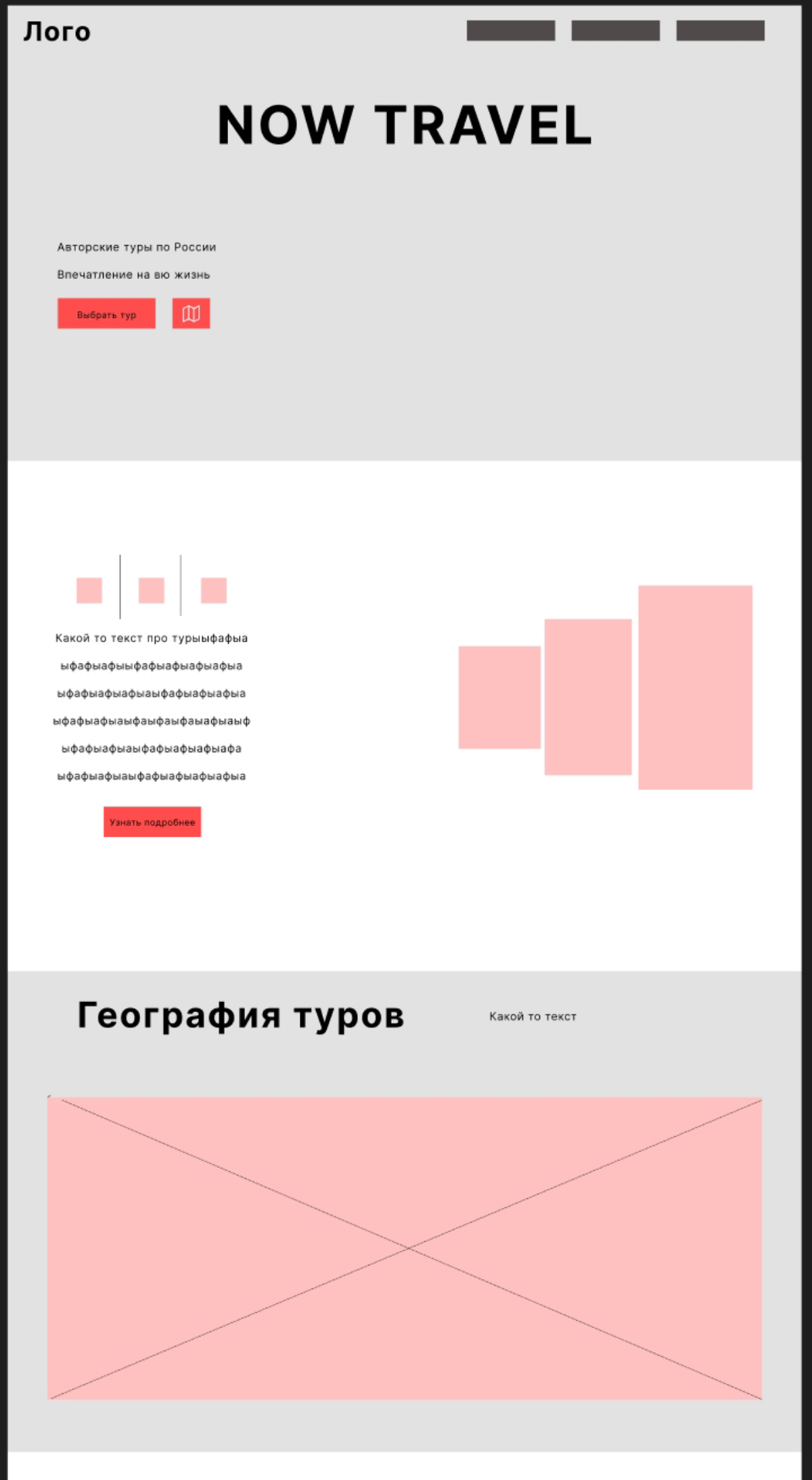 Разработка Wireframe сайта турагентства🔥 | Сетка — социальная сеть от hh.ru