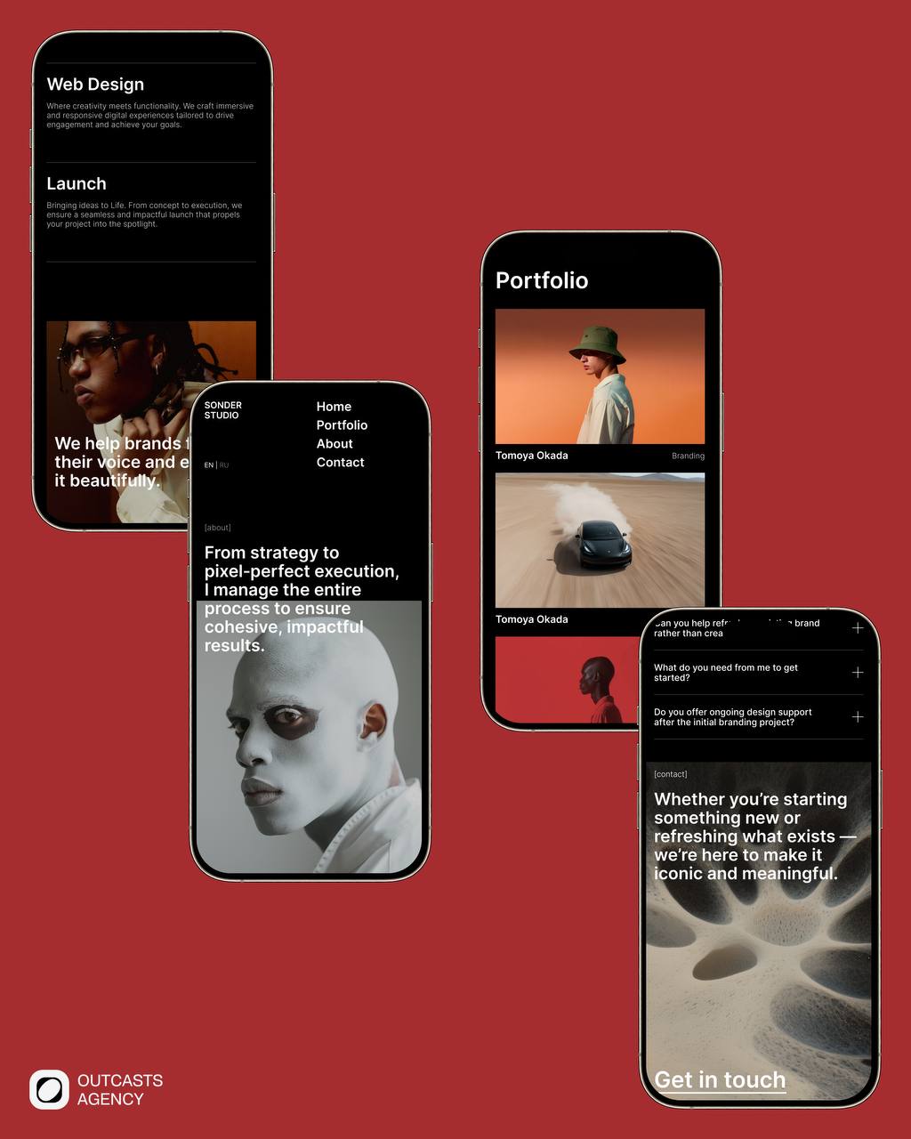 Новый кейс от Outcasts
Погрузитесь в атмосферу стиля и современности с нашим новым тёмным сайтом для креативного агентства: крупные акцентные заголовки, утончённые анимации и стильный минимализм — иде... | Сетка — социальная сеть от hh.ru