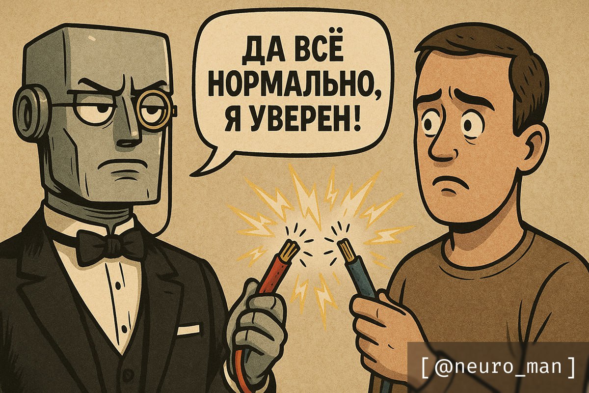 ИИ остается самоуверенным — даже когда точно знает, что неправ. Людям до этого уровня ещё далеко
Представьте: в перфоратор интегрировали ИИ | Сетка — социальная сеть от hh.ru