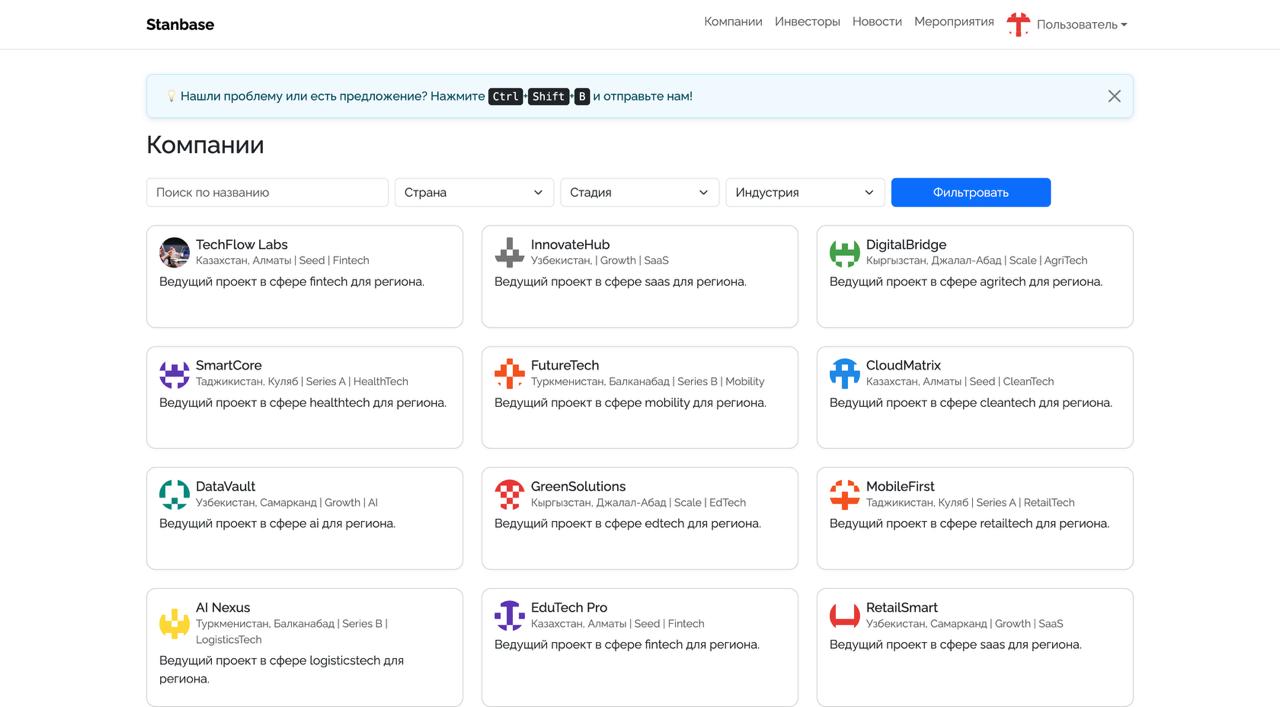У нас готов MVP центральноазиатского Crunchbase, и на следующей неделе мы будем пытаться вывести его в свет | Сетка — социальная сеть от hh.ru