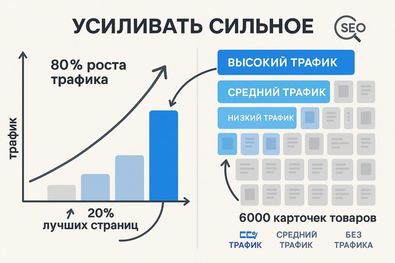 Как работать с 6000 карточками и не сойти с ума: приоритизация в SEO
Пришел к нам клиент с проблемой: его сайт немного стагнирует и недополучает трафика | Сетка — социальная сеть от hh.ru